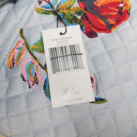 Vera Bradley Campus Backpack Work Travel Laptop Trolley Sea Air Floral NWT - Picture 12 of 15